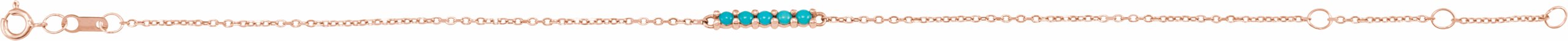 Natural Turquoise Bar Bracelet 14K Rose Gold