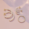 Both sizes side by side Pearl hoops and pearl ring by Vintage Magnality