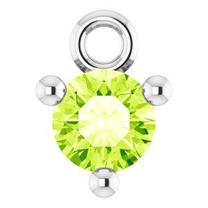 Peridot Dangle Hoop Charm 14K White Gold 302® Fine Jewelry Storyteller by Vintage Magnality
