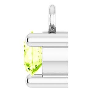 Peridot Dangle Hoop Charm 14K White Gold 302® Fine Jewelry Storyteller by Vintage Magnality