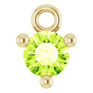 Peridot Dangle Hoop Charm 14K Yellow Gold 302® Fine Jewelry Storyteller by Vintage Magnality