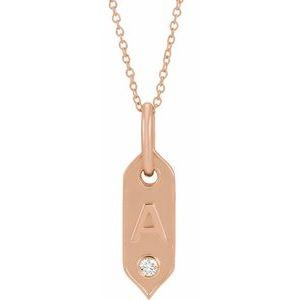 Shield A Initial Diamond Pendant Necklace 16-18" 14K Rose Gold 302® Fine Jewelry Storyteller by Vintage Magnality