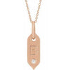 Shield B Initial Diamond Pendant Necklace 16-18" 14K Rose Gold 302® Fine Jewelry Storyteller by Vintage Magnality