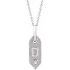 Shield D Initial Diamond Pendant Necklace 16-18" 14K White Gold 302® Fine Jewelry Storyteller by Vintage Magnality