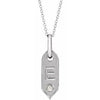 Shield E Initial Diamond Pendant Necklace 16-18" 14K White Gold 302® Fine Jewelry Storyteller by Vintage Magnality