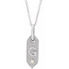 Shield G Initial Diamond Pendant Necklace 16-18" 14K White Gold 302® Fine Jewelry Storyteller by Vintage Magnality