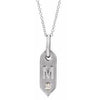 Shield M Initial Diamond Pendant Necklace 16-18" 14K White Gold 302® Fine Jewelry Storyteller by Vintage Magnality