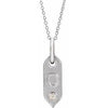 Shield O Initial Diamond Pendant Necklace 16-18" 14K White Gold 302® Fine Jewelry Storyteller by Vintage Magnality