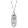 Shield Q Initial Diamond Pendant Necklace 16-18" 14K White Gold 302® Fine Jewelry Storyteller by Vintage Magnality