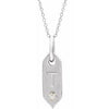Shield T Initial Diamond Pendant Necklace 16-18" 14K White Gold 302® Fine Jewelry Storyteller by Vintage Magnality