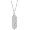 Shield Z Initial Diamond Pendant Necklace 16-18" 14K White Gold 302® Fine Jewelry Storyteller by Vintage Magnality
