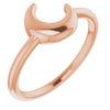 Puffed Crescent Moon Ring 14K Rose Gold 