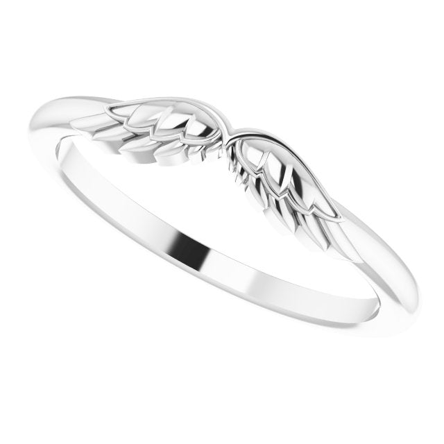 Stackable Wear Everyday Angel Wings Ring 14K White Gold or Sterling Silver Storyteller by Vintage Magnality