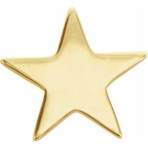 Single Star Stud Earrings 14K Yellow Gold 302® Fine Jewelry Storyteller by Vintage Magnality
