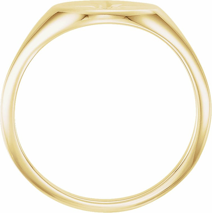 Oval Natural Diamond Starburst Signet Ring 14K Yellow Gold