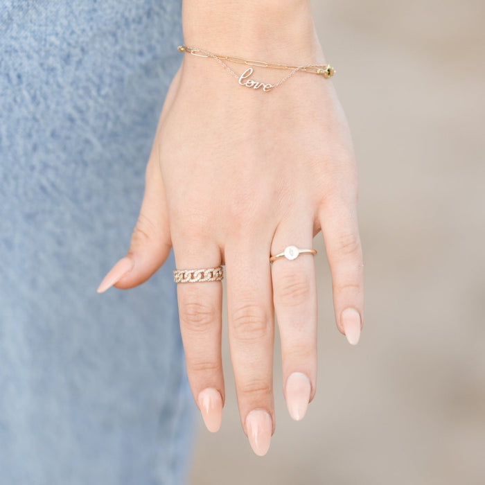 Model wearing Signet Natural Diamond Wear Everyday™ Ring in 14K 