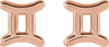 Zodiac Stud Earrings 14K Rose Gold Gemini Storyteller by Vintage Magnality