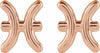 Zodiac Stud Earrings 14K Rose Gold Pisces Storyteller by Vintage Magnality