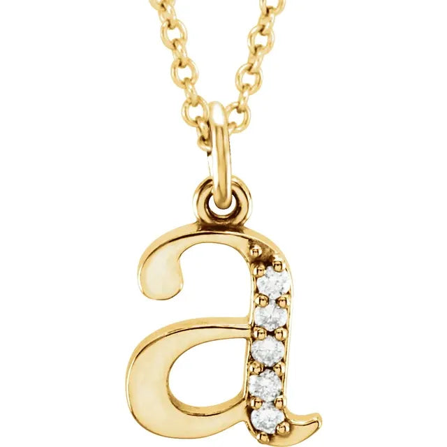Lowercase Initial Necklace 85780:70162:P 18KRGP - Necklaces | TNT Jewelers  | Easton, MD