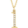 Alphabet Lowercase Initial L Natural Diamond 16" Necklace in 14K Yellow Gold 