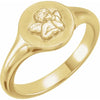 Cherished Cherub Angel Pinky Signet Ring 14K Yellow Gold