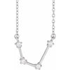 Aquarius Zodiac Constellation Natural Diamond Necklace in 14K White Gold