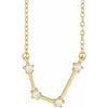 Aquarius Zodiac Constellation Natural Diamond Necklace in 14K Yellow Gold