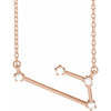 Aries Zodiac Constellation Natural Diamond Necklace in 14K Rose Gold