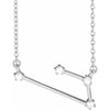 Aries Zodiac Constellation Natural Diamond Necklace in 14K White Gold