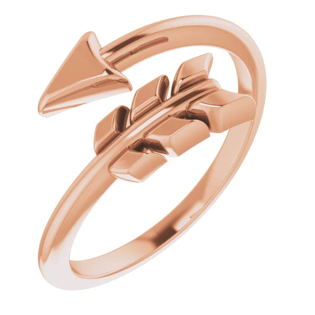 Arrow Bypass Ring in 14K Rose Gold