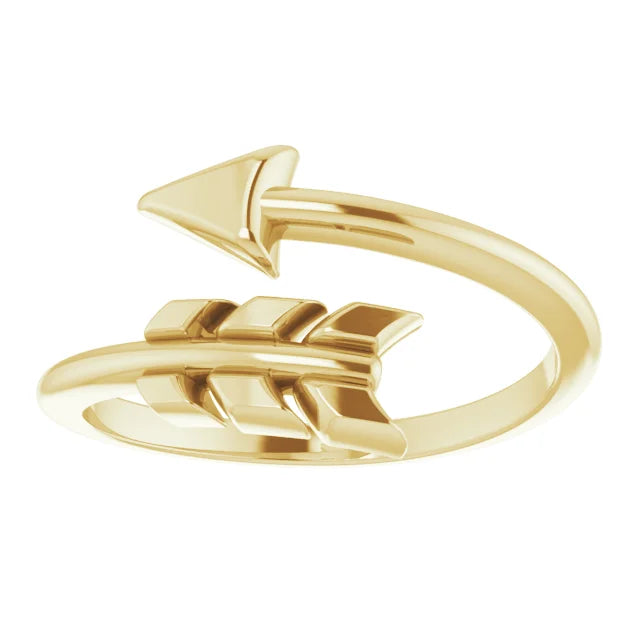 Arrow Bypass Ring in 14K Yellow Gold