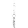 Athena Coin Pendant and or Necklace with Faceted Bead Chain in 14K White Gold Side View