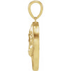 Athena Coin Pendant in 14K Yellow Gold Side View