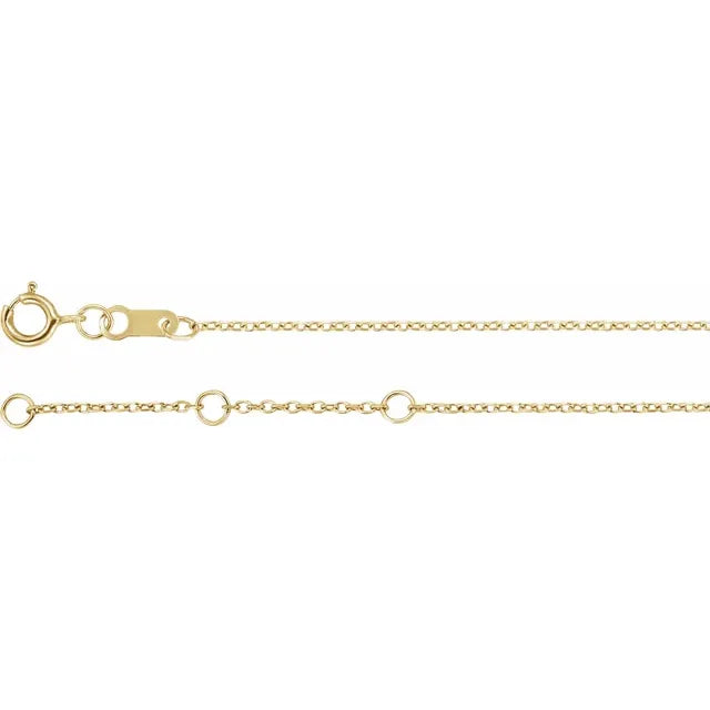 Birthday Suit Bezel Birthstone Adjustable Bracelet in 14K Yellow Gold 