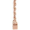 Natural Bezel-Set Diamond 1.5 MM .015 CT Solitaire Adjustable Necklace in Solid 14K Rose Gold Side View