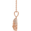 Big Buddha Natural Diamond Adjustable Necklace 1/8 CTW in 14K Rose Gold 