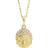 Big Buddha Natural Diamond Necklace 1/8 CTW in 14K Yellow Gold 