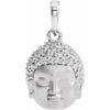 Big Buddha Natural Diamond Pendant Charm 1/8 CTW in 14K White Gold or Sterling Silver