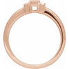 Art Deco Style Enamel & Natural Diamond Ring in 14K Rose Gold