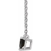 Heart Shaped Natural Black Onyx 14K White Gold Necklace