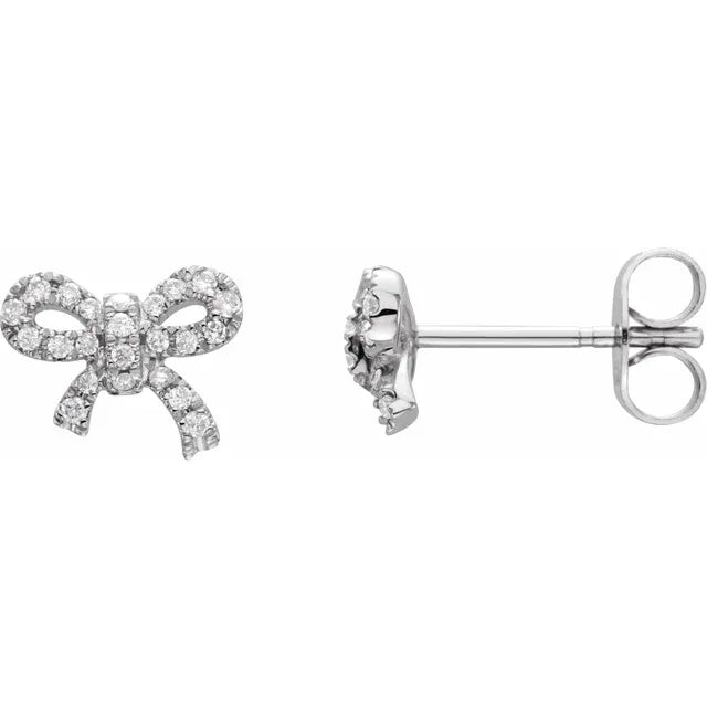 Kingsley Ryan sterling silver bow stud earrings | VolcanmtShops