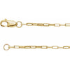 Paperclip Elongated 1.2 MM Elongated Box Chain Bracelet or Necklace Lengths 14K Yellow Gold
