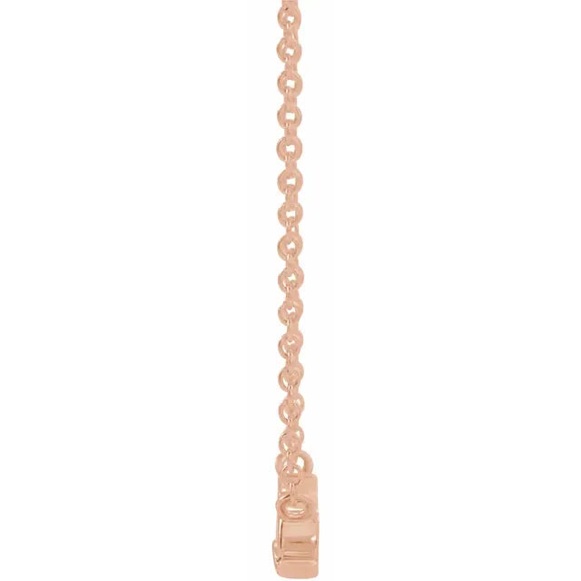 Bride To Be Gift Mrs. Script Necklace in 14K Rose Gold Side View