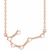Cancer Zodiac Constellation Natural Diamond Necklace in 14K Rose Gold