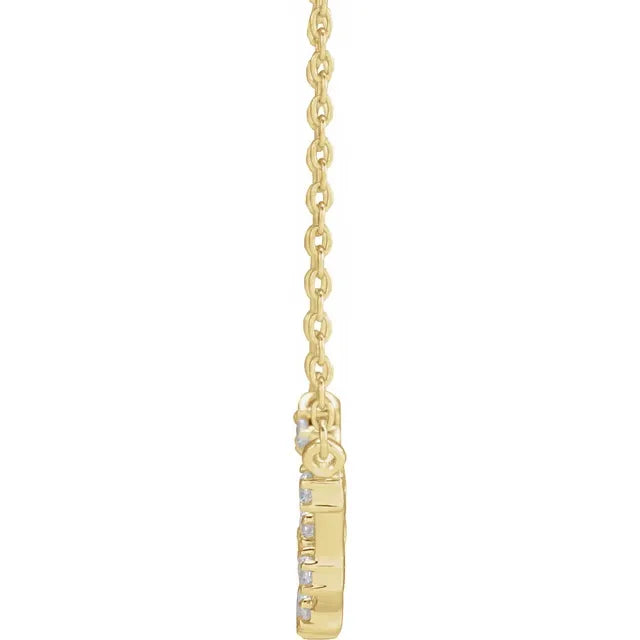 Capricorn Zodiac Constellation Natural Diamond Necklace in 14K Yellow Gold Side View