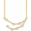 Capricorn Zodiac Constellation Natural Diamond Necklace in 14K Yellow Gold