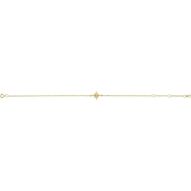 Celestial Magic Adjustable Bracelet in Solid 14K Yellow Gold