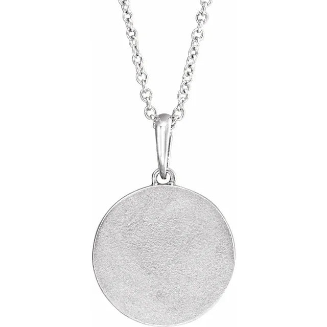 Celestial Dreams Natural Gemstone Coin Pendant or Necklace 14K Yellow White Rose Gold or Silver