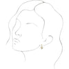 Model Rendering Wearing Celestial Opal Diamond Dangle Earrings 14K Gold