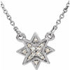 Celestial Stargazer Natural Diamond Necklace in 14K White Gold or Sterling Silver